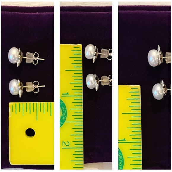 NWOB 🐱 CAT STUD EARRINGS!  Faux pearl w/ cat ears! - Picture 7 of 9